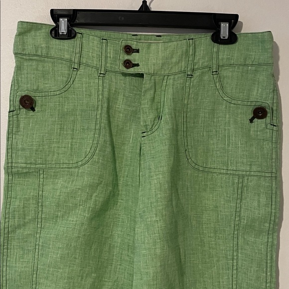 Foreign Policy Spring Green Linen Women's Knee Length Size 4 - Picture 2 of 10